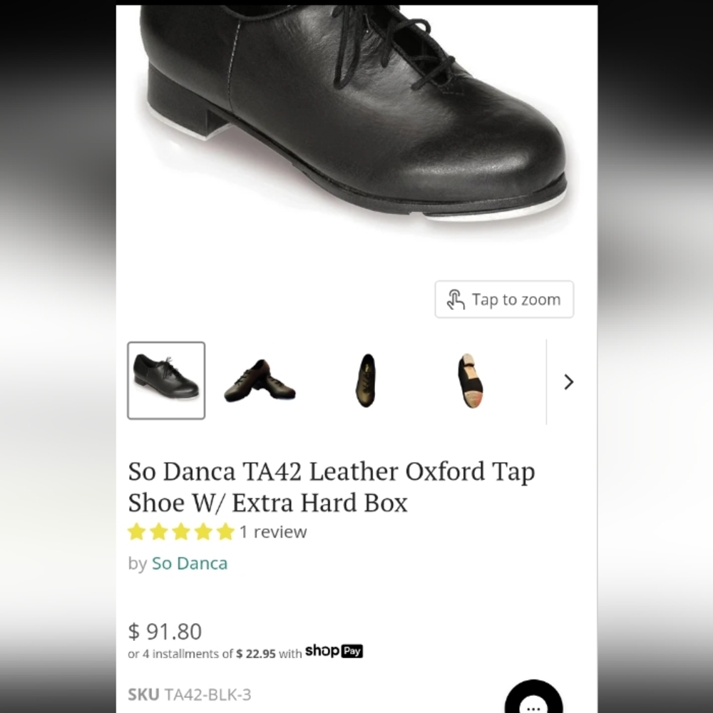 So Danca  Lace Up Tap Shoe .New Condition - Picture 2 of 8